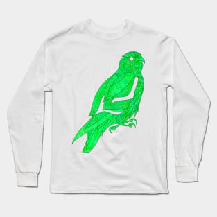 Eco peregrine falcon in zentangle art ecopop Long Sleeve T-Shirt